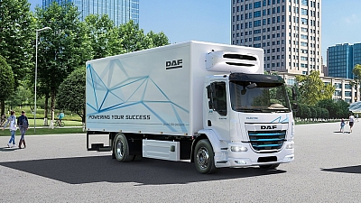 DAF-E-Truck nahe Stadt
